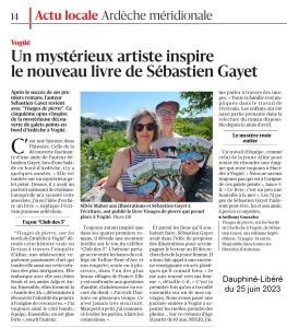 Dauphiné-Libéré du 25 juin 2023 - Présentation du livre Visages de pierre