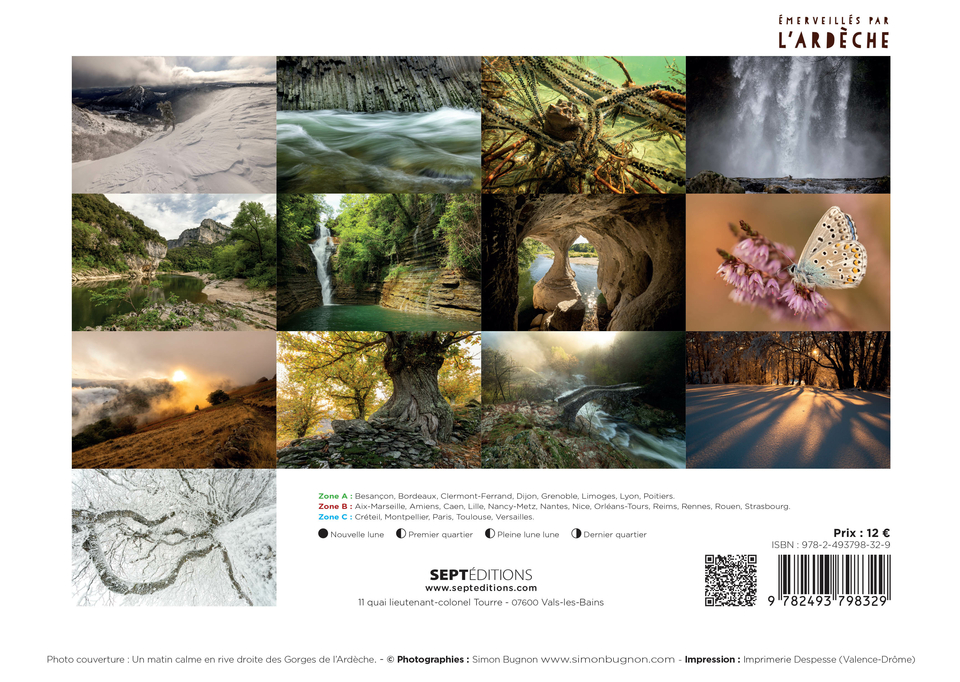 Calendrier photo l'Ardèche 2027 de Simon Bugnon