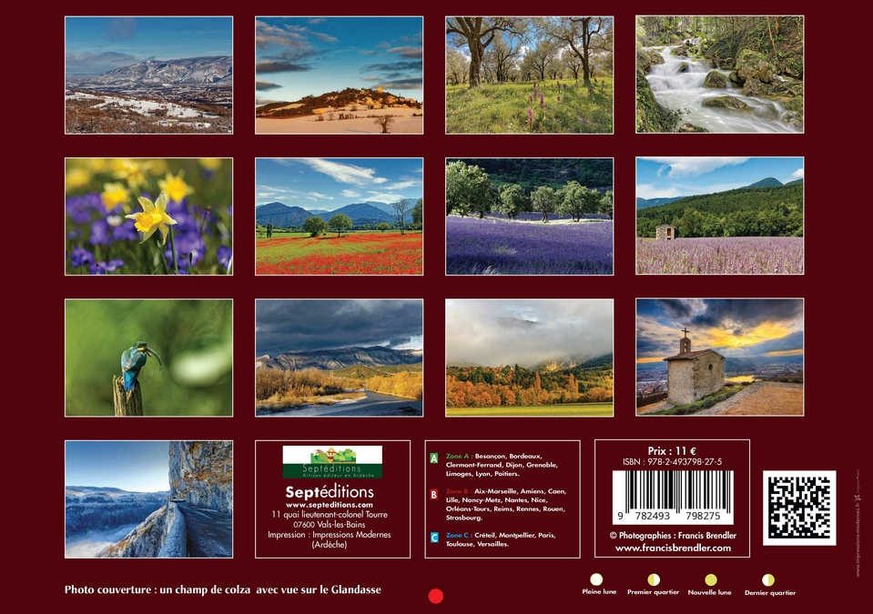 Calendrier photo la Drôme 2026 de Francis Brendler