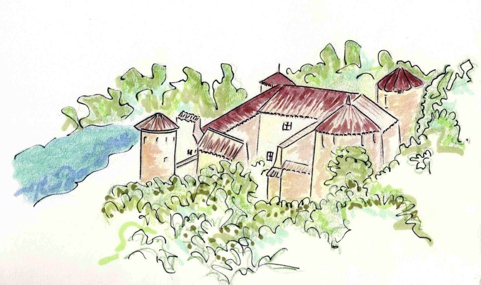 Visages de pierre - Le village de Vogüé - Illustration de Silvie Mahot